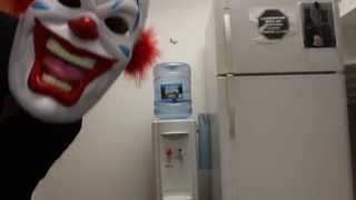 The Drumming Clown in the lunch room.