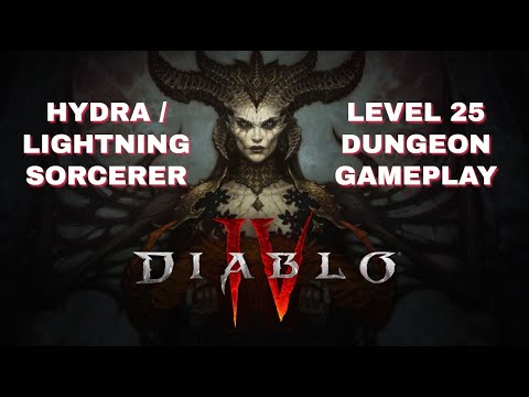 Diablo 4 - Double Hydra Lightning Build - Level 25 Dungeon Gameplay - PC ULTRAWIDE