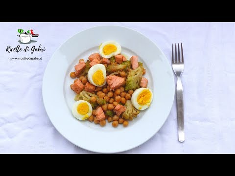 INSALATA DI CECI e SALMONE ricetta facile e buonissima!- RICETTE DI GABRI