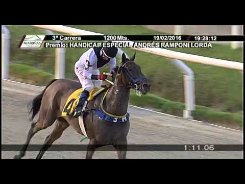 19/02/2016 – Hipodromo Maroñas – Carr 3 – HANDICAP ESPECIAL ANDRÉS RAMPONI LORDA