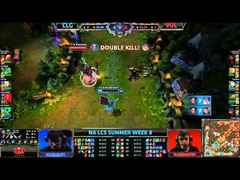 CLG vs Vulcun - Doublelift Vayne 1v2 I NA LCS Summer Week 8