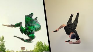 Transformers Stunts In Real Life (Parkour)