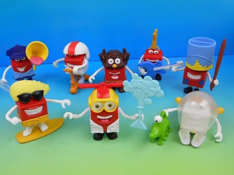 2015 HAPPY IN COSTUME SET OF 8 McDONALD'S HAPPY MEAL COLLECTIBLES TOYS VIDEO REVIEW