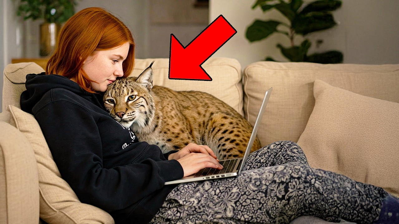Girl Saves Bobcat From Poachers And She Was So Happy She Can't Stop Hugging it