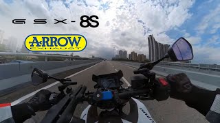 (SOUND ONLY) GSX-8S x ARROW Full Exhaust マフラー ASMR モトブログ Malaysia Kuala Lumpur