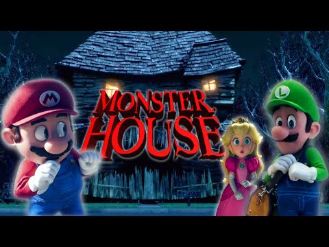 Mario, Peach & Luigi at Monster House Movie | Super Mario Bros | Halloween Special