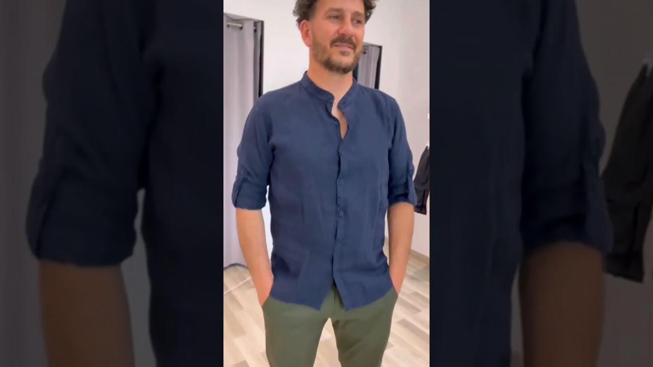 CAMICIA COREANA 100% LINO #firstreel #moda #modauomo #mensfashion #mansfashion #fashionstyle