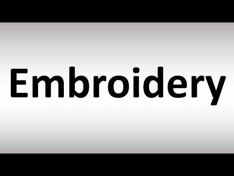 Part of a video titled How to Pronounce Embroidery - YouTube