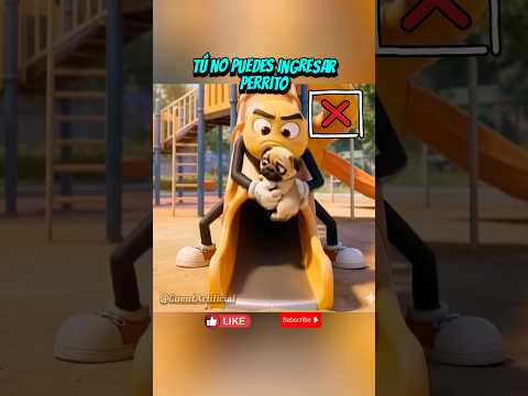 El perrito quería tirarse por el tobogán🛝😱