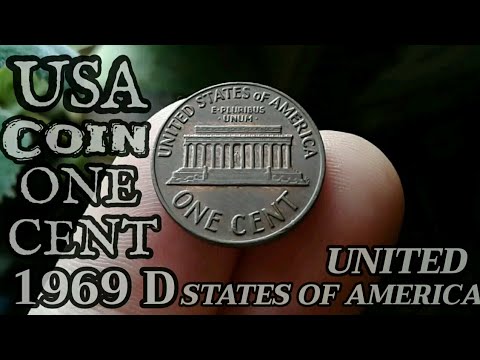 us one cent 1969 d lincoln penny united states one cent lincoln memorial numismatic coin denver cent