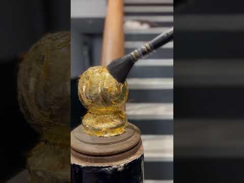 24ct Gold Leaf Stair Final  #ukartist #gilding #goldleaf