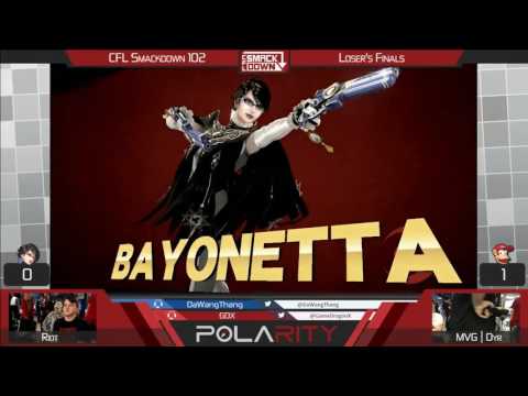 CFL Smackdown 102 WiiU - MVG dyr (Diddy Kong) vs Riot (Bayonetta) - Losers Finals