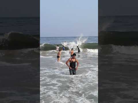 Piyush Dhaka & Karamjit Dhaka Bathing in Marina Beach Chennai 2019 Swimming and Playing In Sea Water