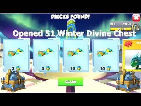 Opened 51 Winter Divine Chest-Dragon Mania Legends | Avalanche Dragon Dungeon | DML