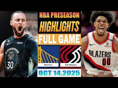 Golden State Warriors vs Portland Trail Blazers Full Game Highlights - OCT 14, 2025 | NBA Preseason
