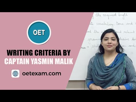 OET Writing Criteria | Captain Yasmin Malik | Seabird International