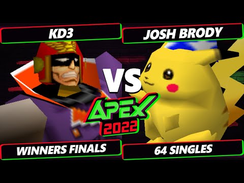 Apex 2022 Winners Finals - KD3 (Captain Falcon) Vs. Josh Brody (Pikachu) Smash Bros 64 Tournament