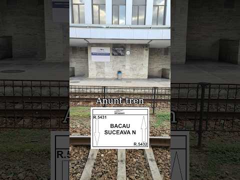 Anunț tren R 5432 în gara Bacău (2022)