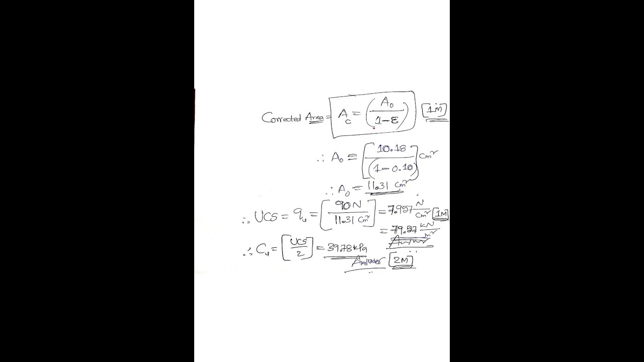 VR20--June 2024 Numerical on Unconfined compressive strength (UCS)