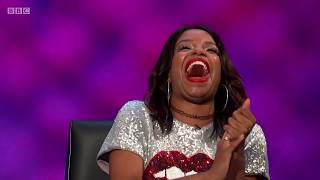 Mock the Week S17 E2. 14 June 2018. Milton Jones, Ed Gamble, Angela Barnes, London Hughes, Rhys...