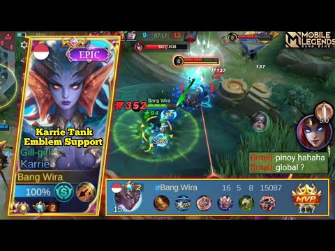 JADI OP PARAH KARRIE TANK DIPAKAIKAN EMBLEM SUPPORT ! RATU CRITICAL PUN AUTO TIDAK BERKUTIK - MLBB