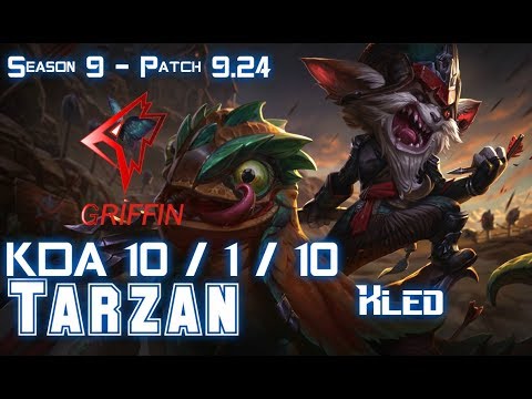 GRF Tarzan KLED vs OLAF Jungle - Patch 9.24 KR Ranked