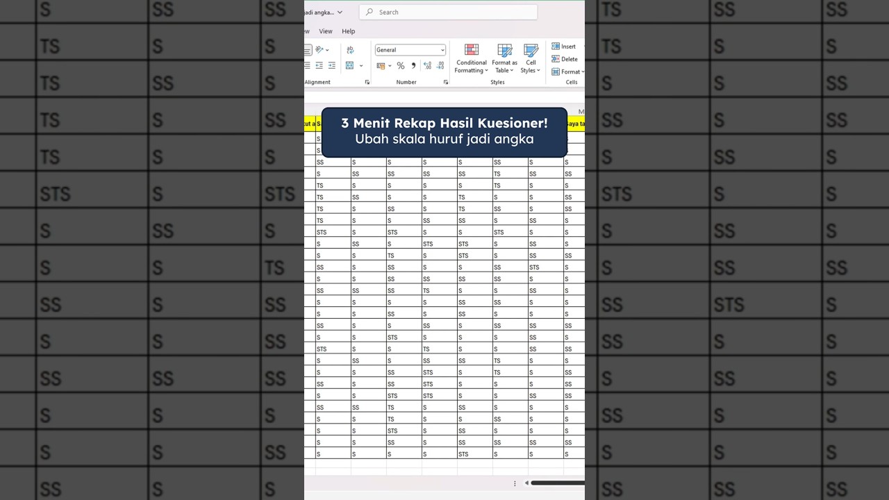 3 menit rekap kuesioner penelitian #tesis #skripsi #excelhack #olahdata #spss