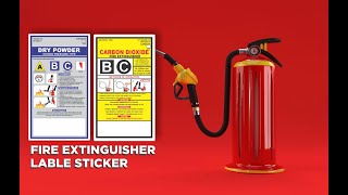 Fire Extinguisher Lable Sticker I Fire Extinguisher Sticker I Safety Sticker Label I Safety Signs