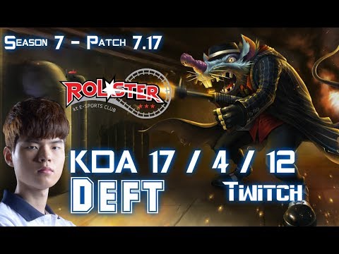 KT Deft TWITCH vs KOG'MAW ADC - Patch 7.17 KR Ranked