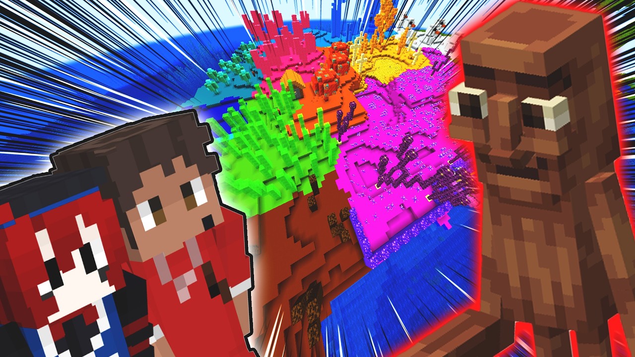 島を虹色にしてトントントンサフールを撃退 - マインクラフト【にとくら】