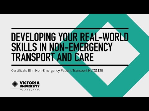 Developing your real-world skills in non-emergency transport and care