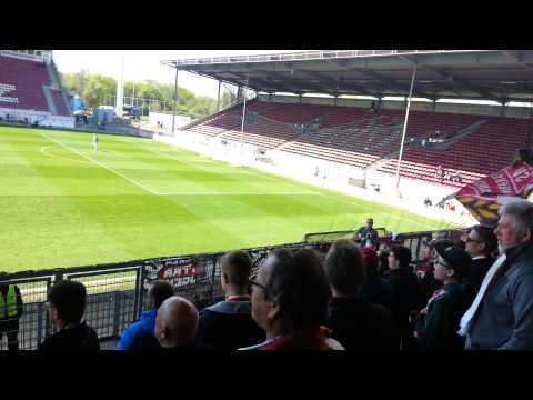 Auswärtsblock Wiesbaden in Mainz 18.04.2015