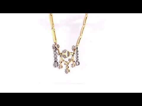 18ct Two Tone Diamond Necklace TDW 6.61CT X1464