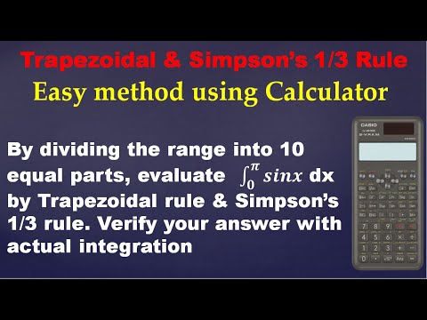SNM | MA3251| Unit 4|Numerical integration |Trapezoidal rule and Simpson's 1/3 rule Using Calculator