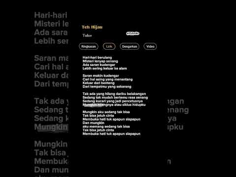 TULUS - TEH HIJAU(LIRIK)