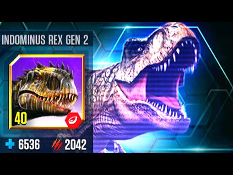 SOLO BATTLE: INDOMINUS REX GEN 2 VS INDOMINUS REX GEN 2 | JURASSIC WORLD THE GAME