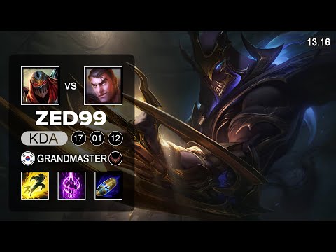 ZED99 Zed vs Jayce Mid - KR Grandmaster - Patch 13.16 Season 13