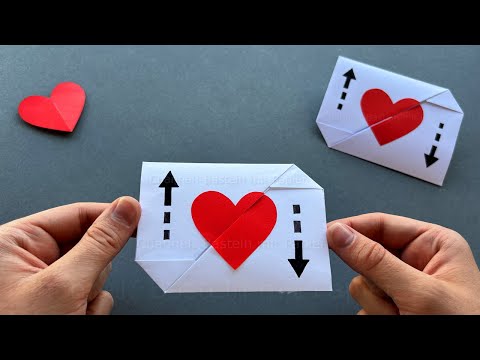Muttertag basteln: Origami Brief mit Botschaft als Muttertagsgeschenk selber machen mit Papier