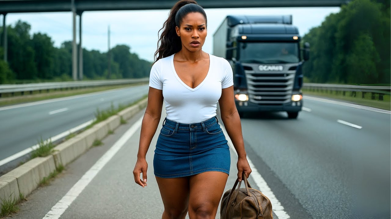 TRUCKER'S WIFE IS ABANDONED IN THE MIDDLE OF THE ROAD - BUT SHE GETS ANOTHER RIDE