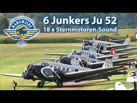 6 Junkers Ju 52 im Formationsflug