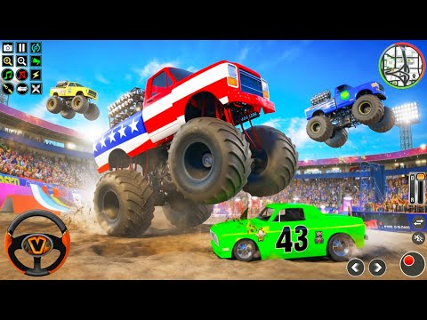 US Army Monster Trucks Crash Demolition Derby Arena Racing Simulator - Android Gameplay.