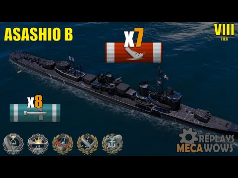 Asashio B 7 Kills & 160k Damage | World of Warships Gameplay