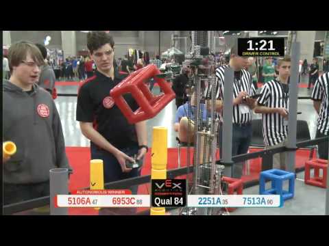 2015 VRC Tech Q84 - 5106A 6953C vs 2251A 7513A - 45 to 52 - VEX Worlds 2015 - Technology Division