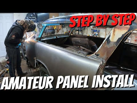 Don't Measure Just CUT! Quarter Panel Install With Nothing But HAND TOOLS - 1955 Chevy Nomad