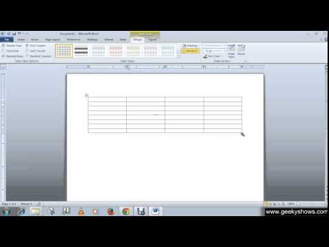 Microsoft Office Word 2010 Create New Table