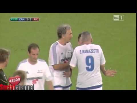 Partita del cuore, Rissa Nedved-Moreno e Ramazzotti-Barbarossa
