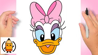 How To Draw Daisy Duck For Beginners | Easy Drawing Tutorial