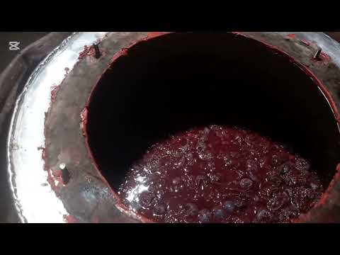 Cum ne dam seama ca borhotul de prune a fermentat și ca trebuie făcut tuica. ,,Alambic"- cazan inox!