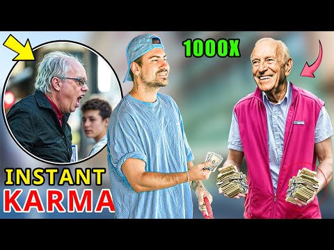 Giving Unhuman Strangers Instant KARMA! (SATISFING PRANK)