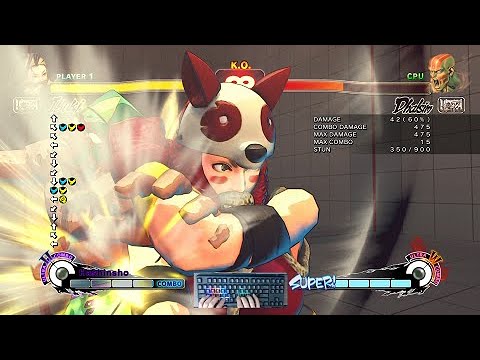 USFIV: Ibuki 42-hit Sako combo on Dhalsim with a keyboard